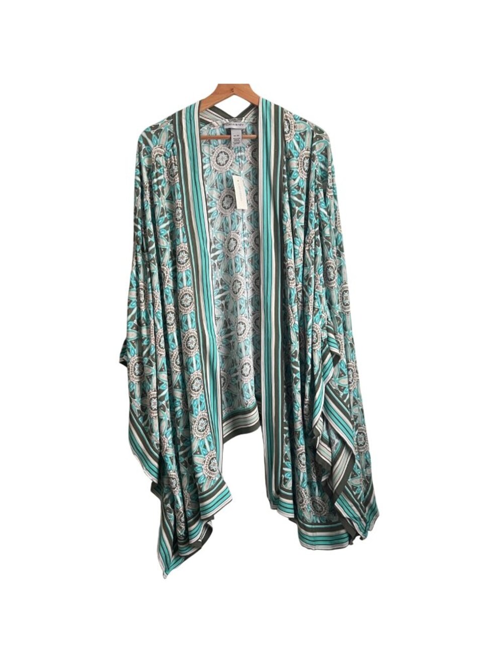 Catherines Women Kimono Cover Up Size 4X 5X Boho Beach Arm Slits NWT Plus Size